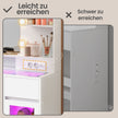 Kaptafel met Spiegel - RGB-Verlichting - Met Stopcontact - 2 Kastjes - Mat Wit
