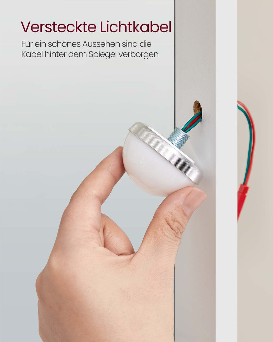 Schminktisch mit LED-Beleuchtung-Moderne-Weiß