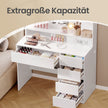 Kaptafel - Met Verlichte Spiegel en Schuifladen - Wit - 80 x 40 x 144,3 cm