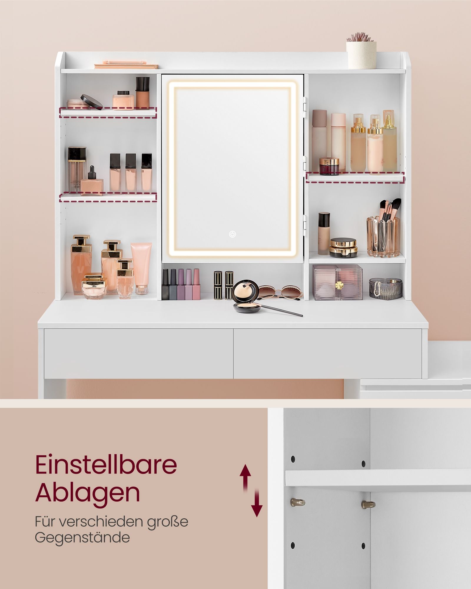 Kommode mit LED-Beleuchtung-moderner weißes Weiß