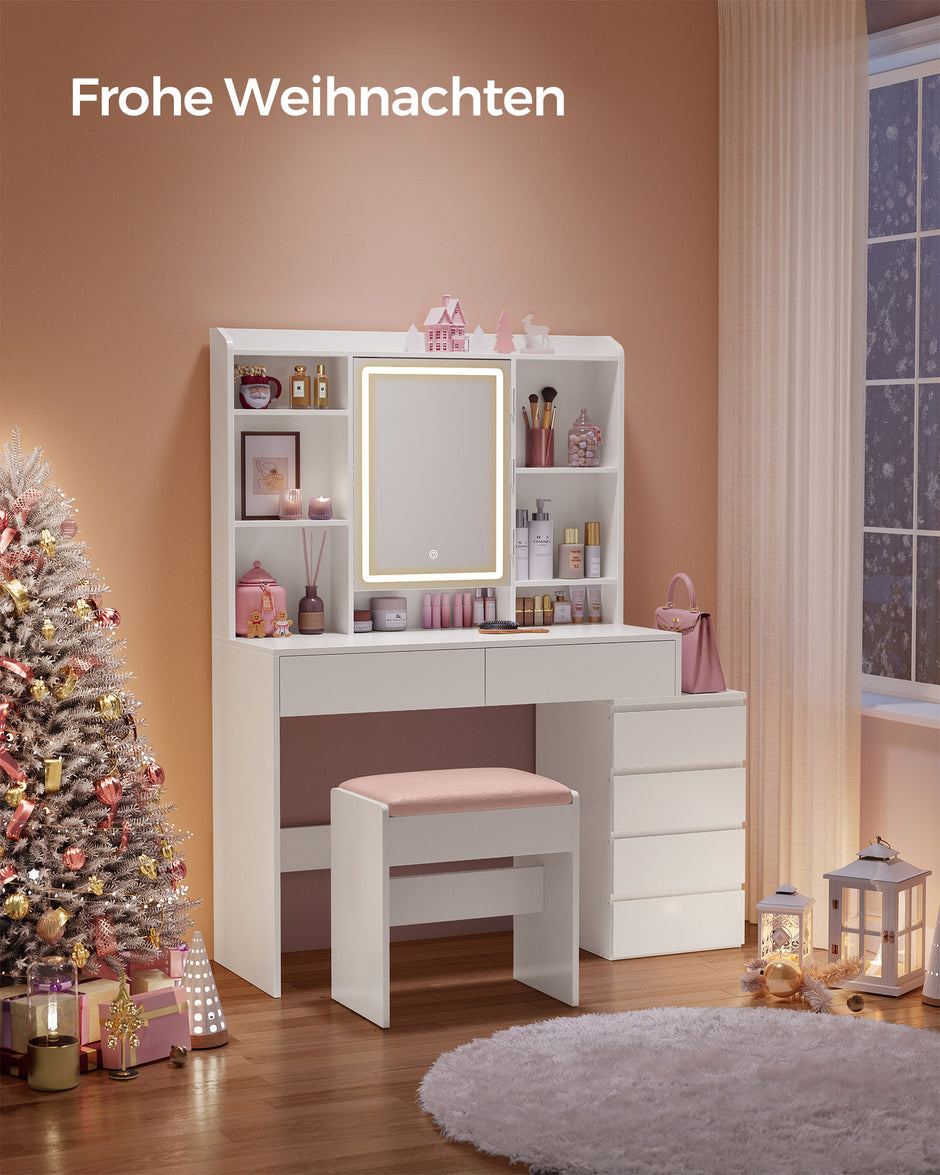 Schminktisch mit LED -Beleuchtung moderne Wolke weiß