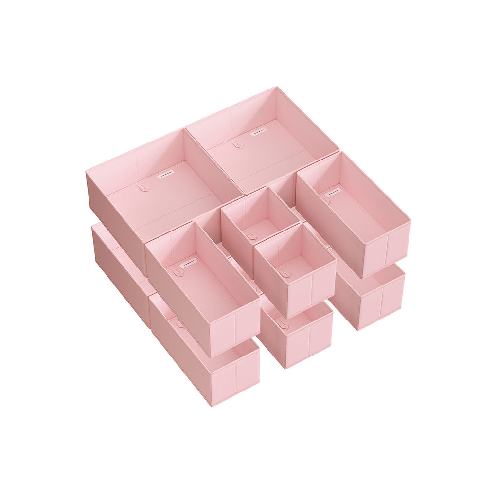 Aufbewahrungsbox für Schubladenset von 12 Pastellrosa