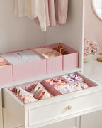 Aufbewahrungsbox für Schubladenset von 12 Pastellrosa