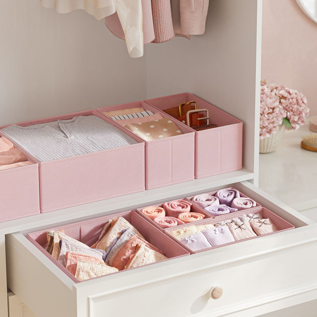 Aufbewahrungsbox für Schubladenset von 12 Pastellrosa