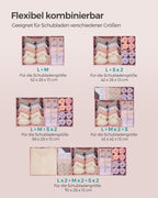 Aufbewahrungsbox für Schubladenset von 12 Pastellrosa