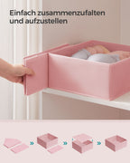 Aufbewahrungsbox für Schubladenset von 12 Pastellrosa