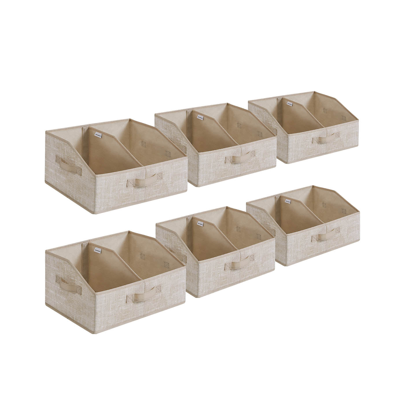 Aufbewahrungsboxen Set von 6 40 x 30 x 20 cm Sand Beige