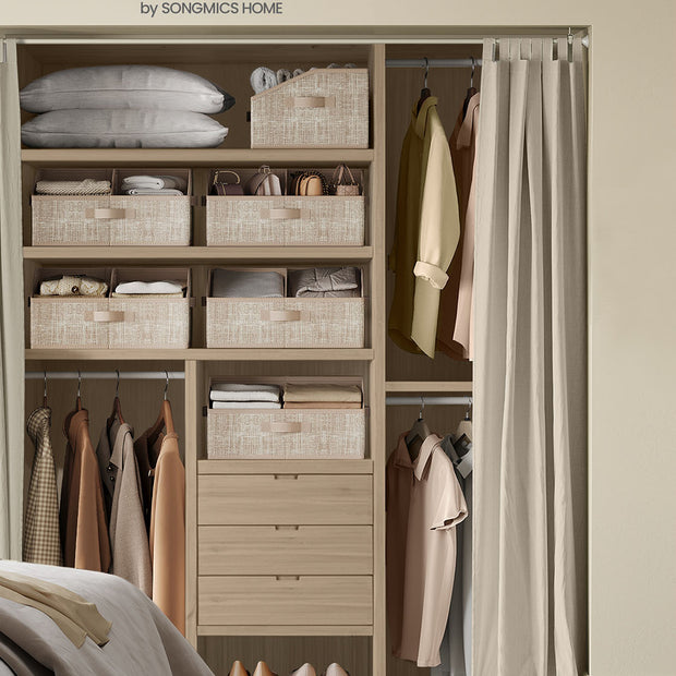 Aufbewahrungsboxen Set von 6 40 x 30 x 20 cm Sand Beige