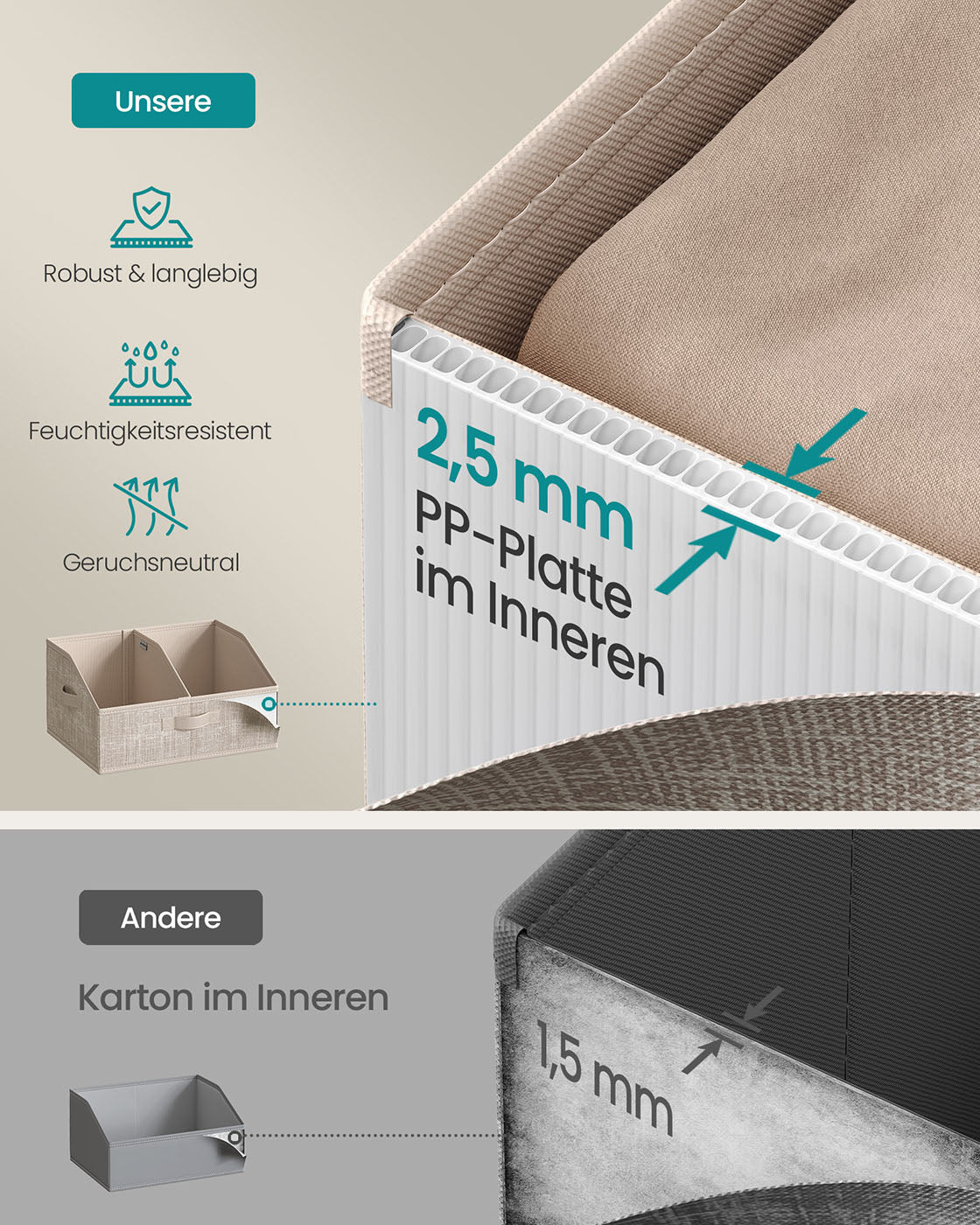 Aufbewahrungsboxen Set von 6 40 x 30 x 20 cm Sand Beige