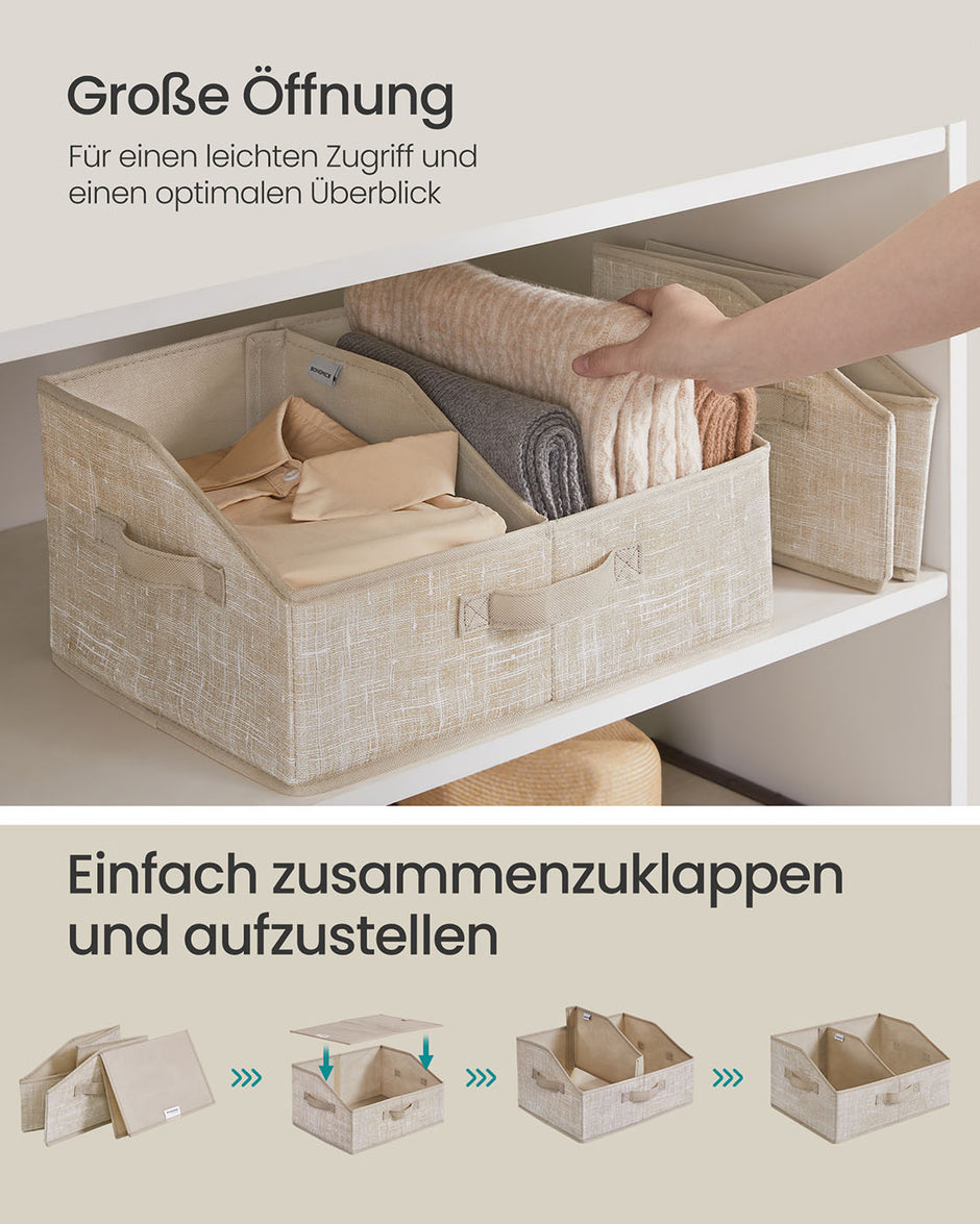 Aufbewahrungsboxen Set von 6 40 x 30 x 20 cm Sand Beige