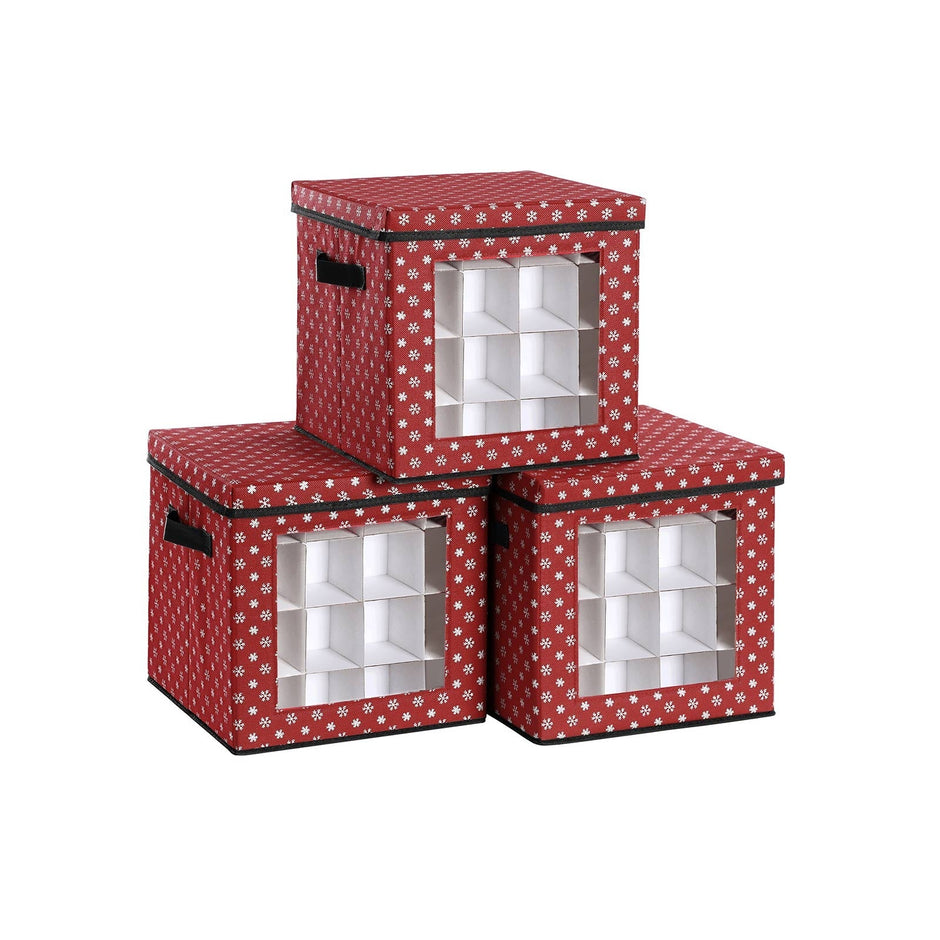 Aufbewahrungsboxen - für Weihnachtskugeln - Set von 3 - 64 Kursen pro Box - faltbar