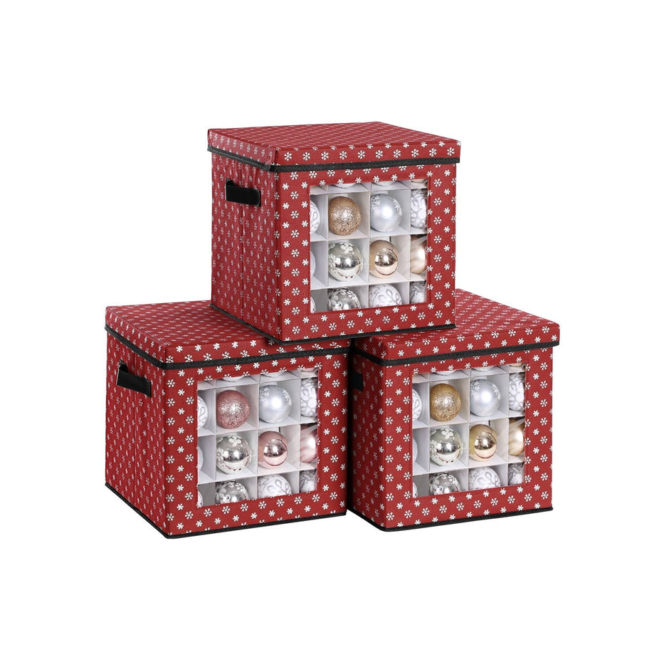 Aufbewahrungsboxen - für Weihnachtskugeln - Set von 3 - 64 Kursen pro Box - faltbar