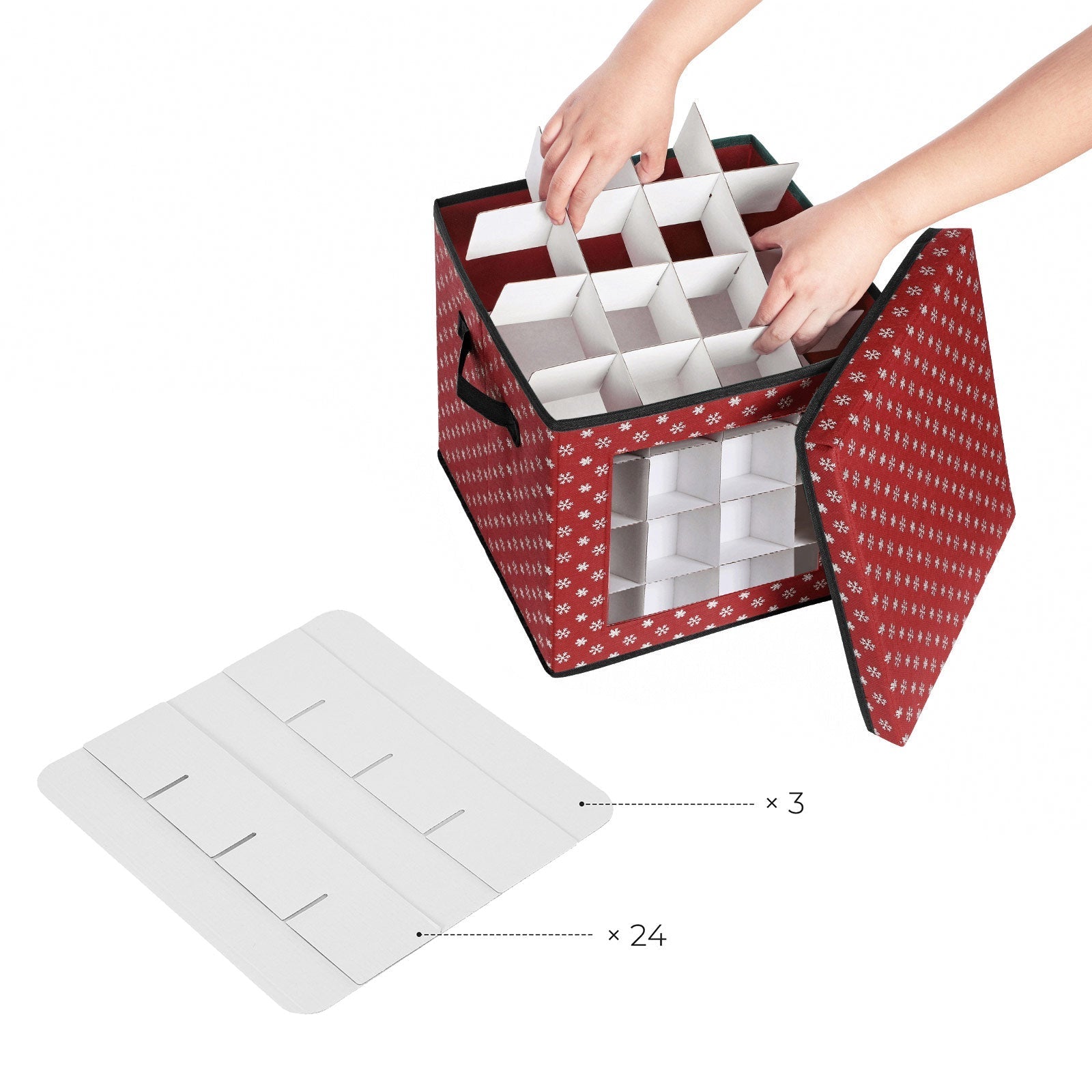 Aufbewahrungsboxen - für Weihnachtskugeln - Set von 3 - 64 Kursen pro Box - faltbar