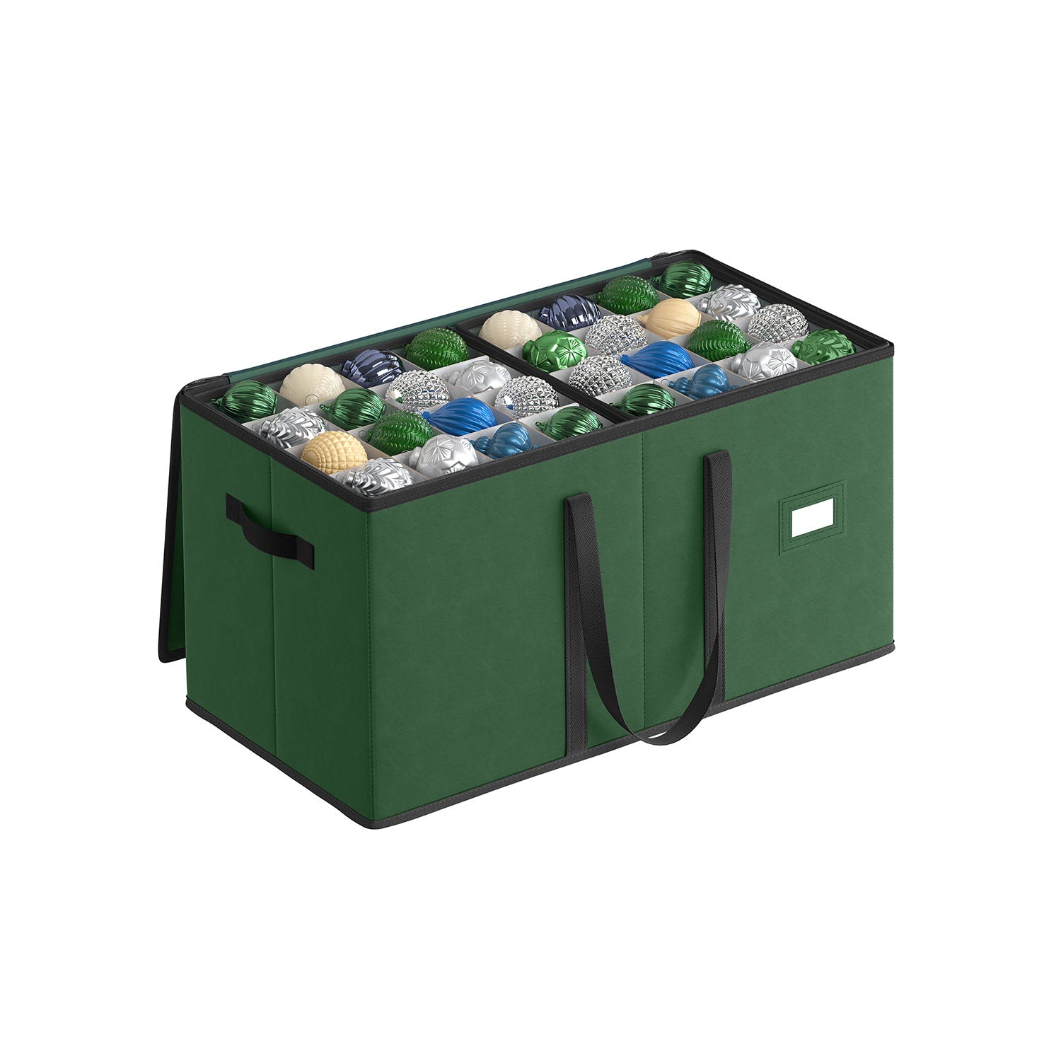 Aufbewahrungsbox für Weihnachtskugeln mit Waldgrün -Deckel