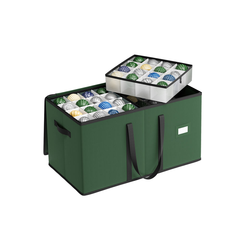 Aufbewahrungsbox für Weihnachtskugeln mit Waldgrün -Deckel