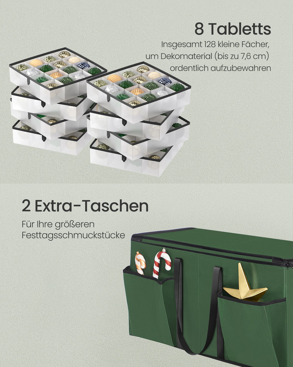 Aufbewahrungsbox für Weihnachtskugeln mit Waldgrün -Deckel