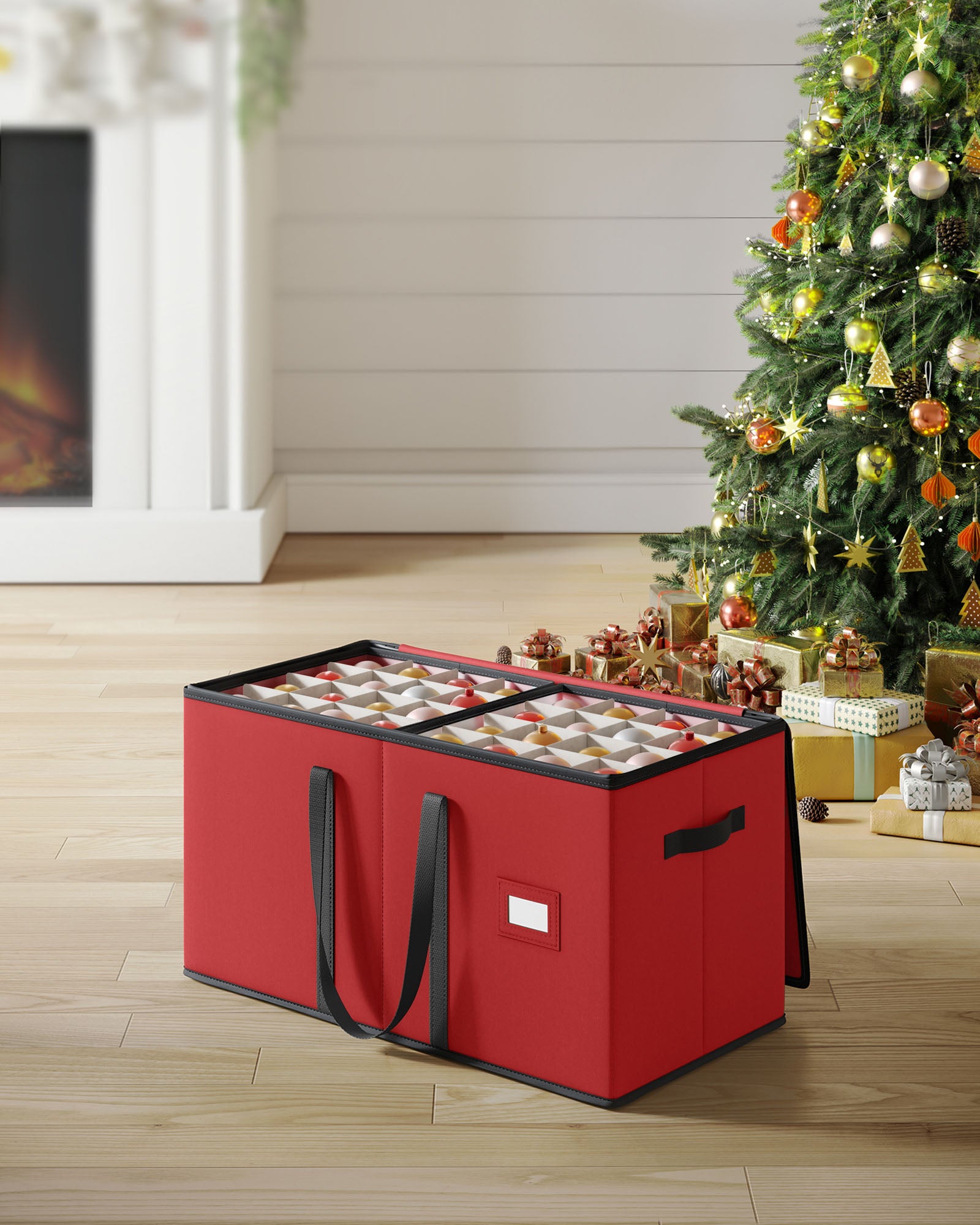 Aufbewahrungsbox für Weihnachtskugeln mit Kirschlid