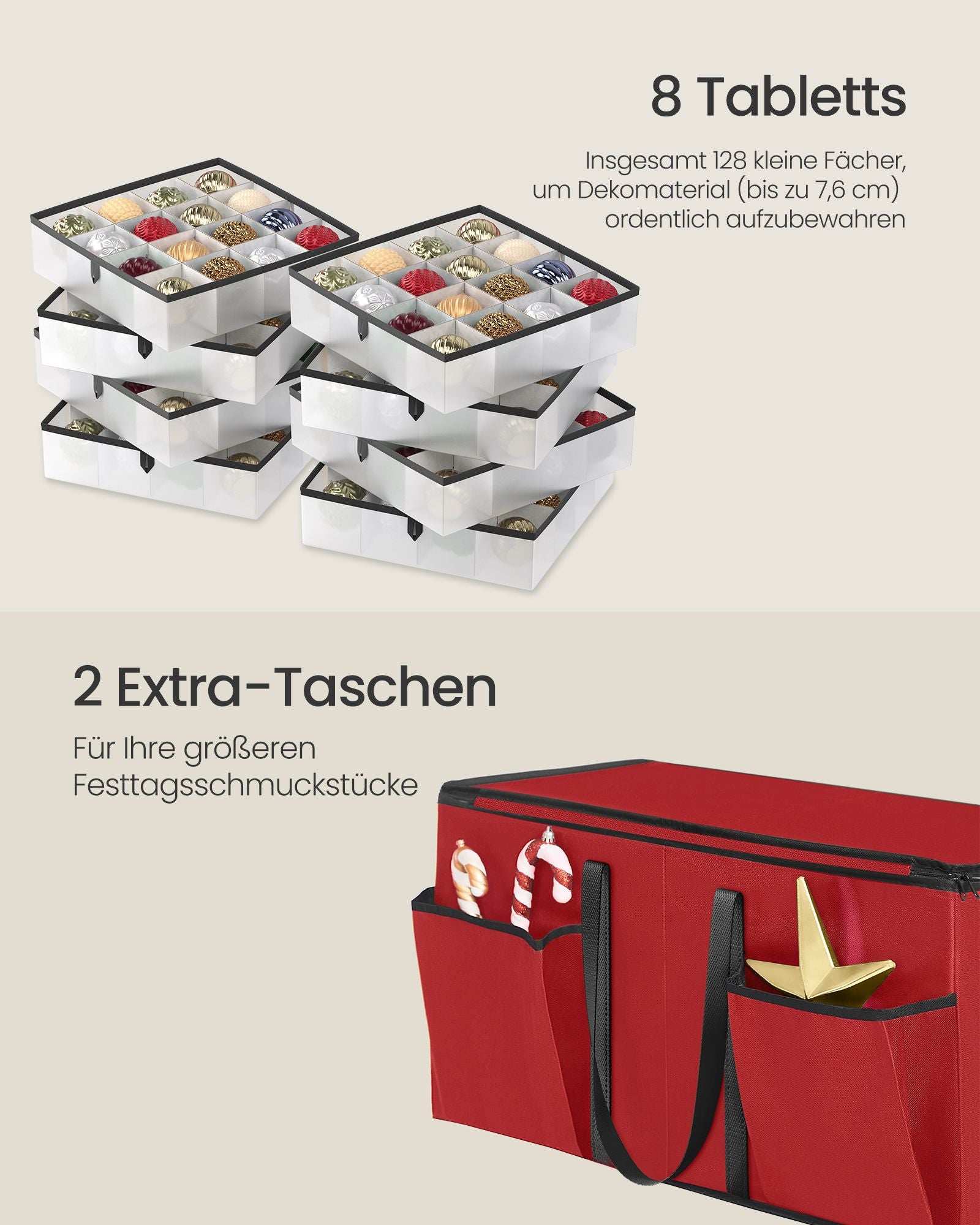 Aufbewahrungsbox für Weihnachtskugeln mit Kirschlid