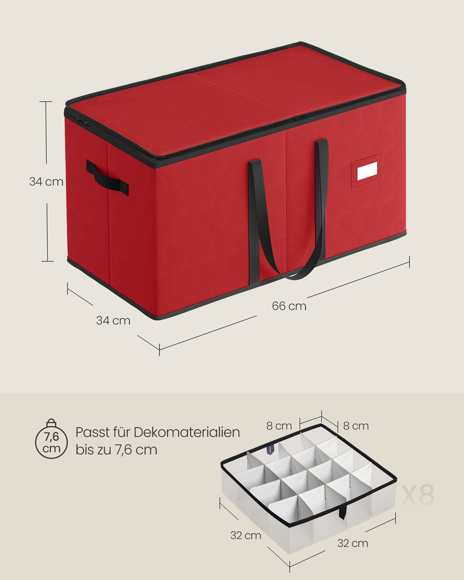 Aufbewahrungsbox für Weihnachtskugeln mit Kirschlid