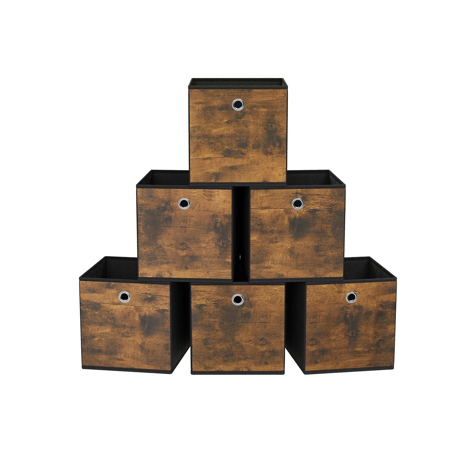Aufbewahrungsboxen-Set von 6-Vintage-Braun-Zweiten