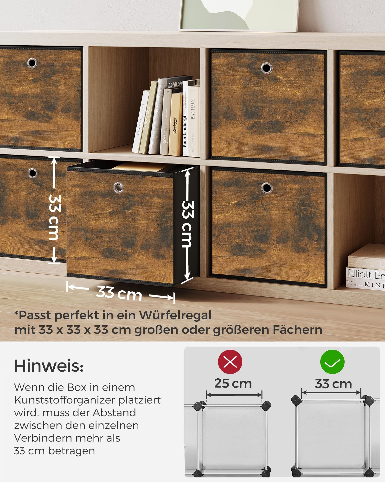 Aufbewahrungsboxen-Set von 6-Vintage-Braun-Zweiten