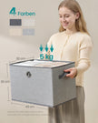 Opbergdozen - 43 x 30 x 30 cm - set van 3 - duifgrijs - maximale belasting 5 kg per doos - 2,2 kg totaalgewicht