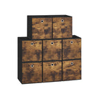 Aufbewahrungsbox 8-piece-26x26x28 CM-Vintage Braun/Schwarzfabrik-Box Set