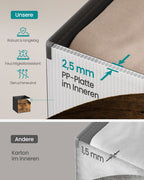Aufbewahrungsbox 8-piece-26x26x28 CM-Vintage Braun/Schwarzfabrik-Box Set