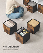 Aufbewahrungsbox 8-piece-26x26x28 CM-Vintage Braun/Schwarzfabrik-Box Set