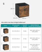 Aufbewahrungsbox 8-piece-26x26x28 CM-Vintage Braun/Schwarzfabrik-Box Set