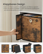 Aufbewahrungsbox 8-piece-26x26x28 CM-Vintage Braun/Schwarzfabrik-Box Set