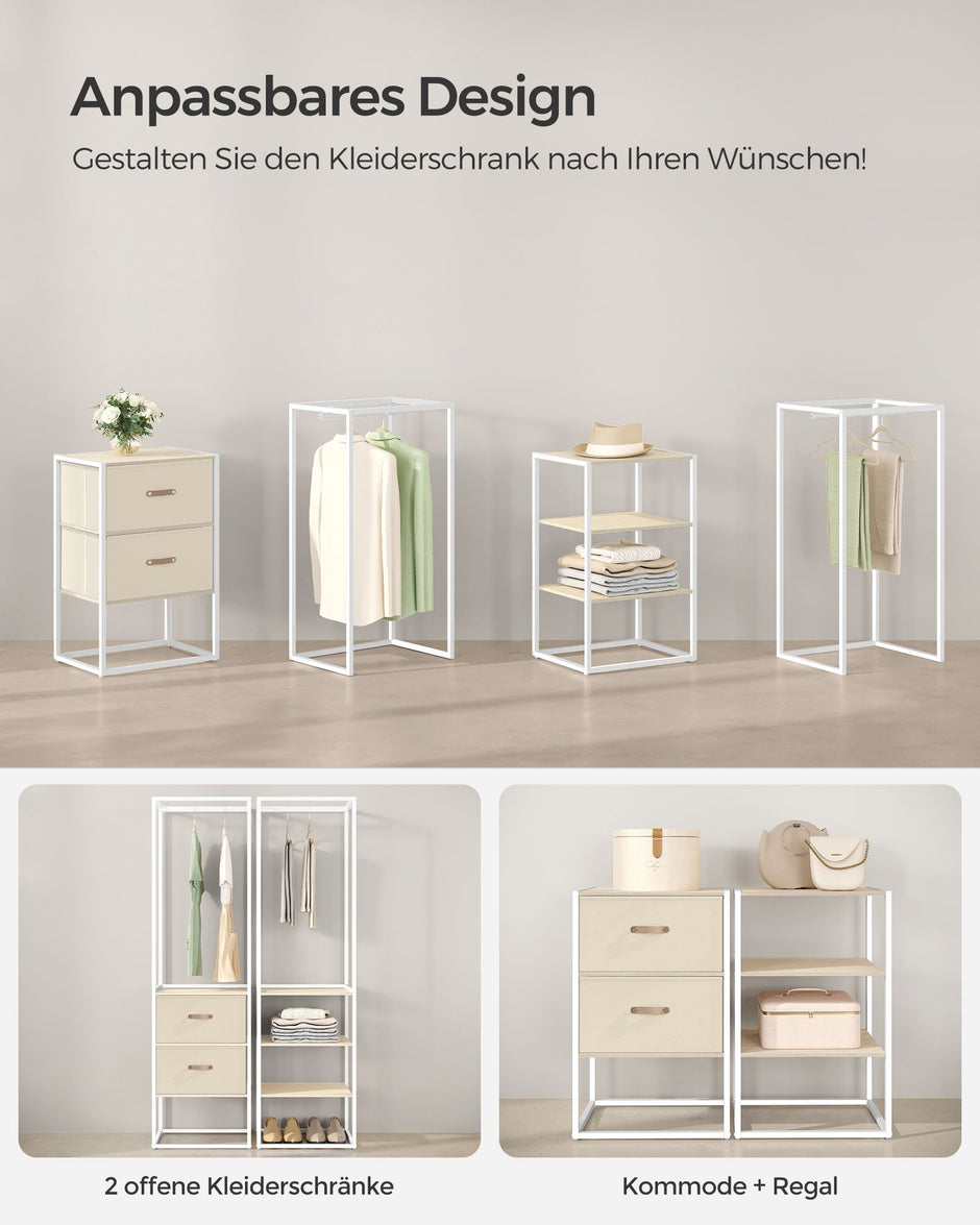 Kleidungsständer - mit 2 Schubladen - Natural Beige