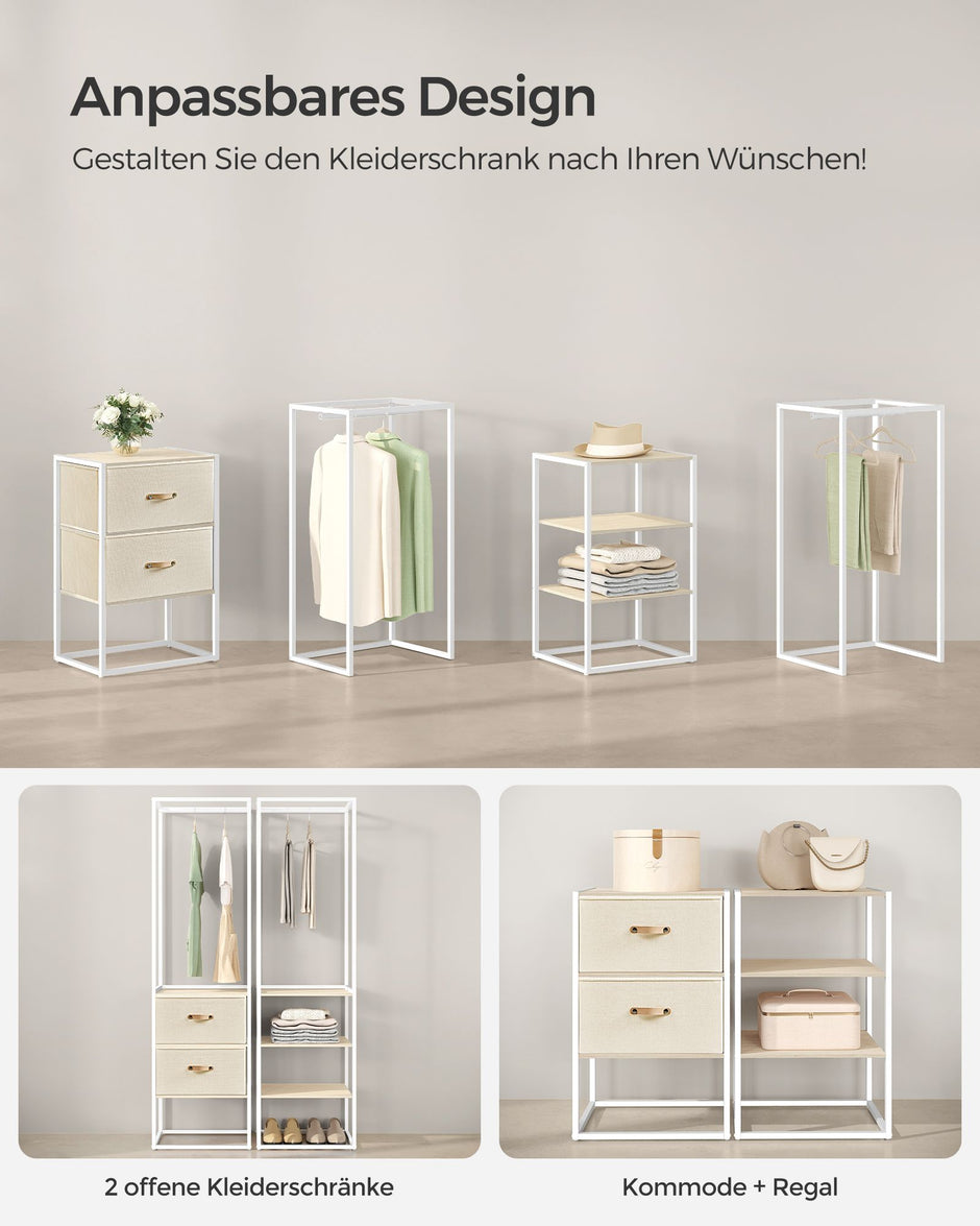 Kleidungsständer - mit 2 Schubladen - Natural Beige