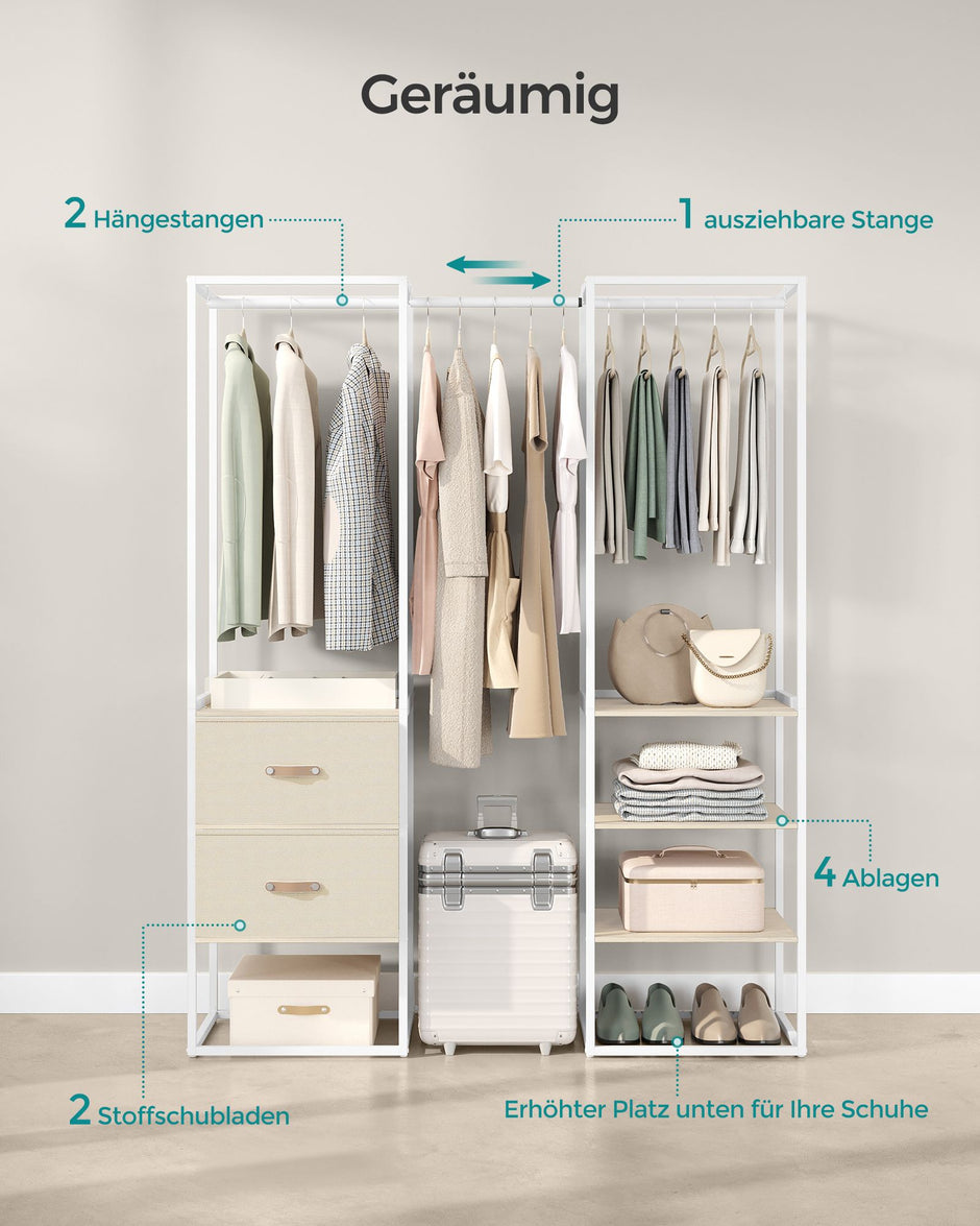 Kleidungsständer - mit 2 Schubladen - Natural Beige