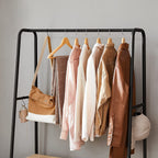 Bekleidungsregal - Kleiderregal - Garderobe - 2 Regale - Stahlrahmen - braun/schwarz