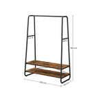 Bekleidungsregal - Kleiderregal - Garderobe - 2 Regale - Stahlrahmen - braun/schwarz