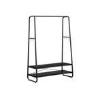 Bekleidungsregal - Kleiderregal - Garderobe - 2 Regale - Stahlrahmen - braun/schwarz