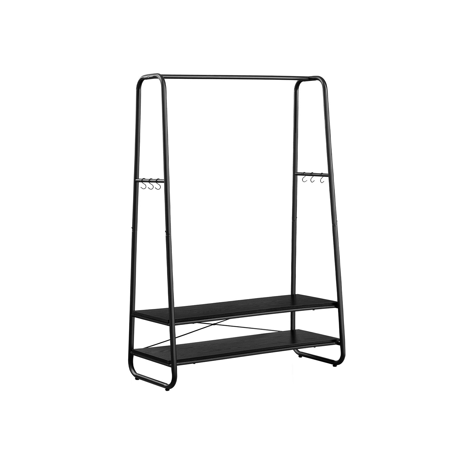 Bekleidungsregal - Kleiderregal - Garderobe - 2 Regale - Stahlrahmen - braun/schwarz