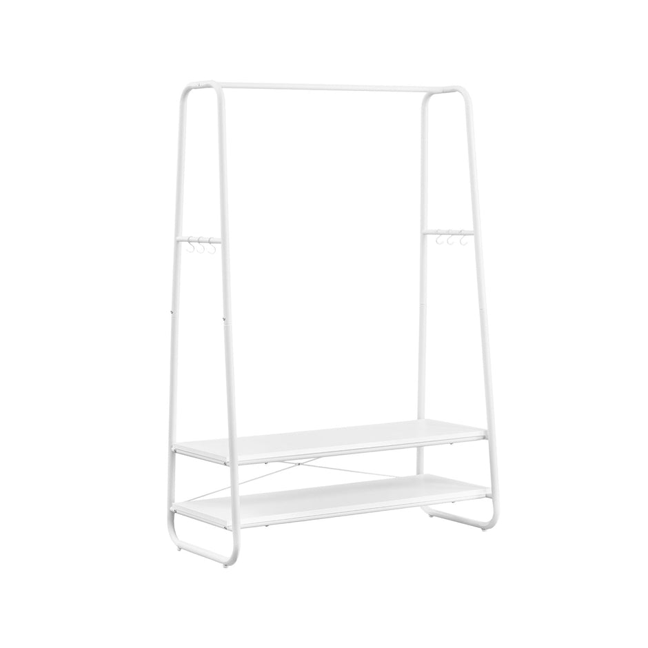 Bekleidungsregal - Kleiderregal - Garderobe - 2 Regale - Stahlrahmen - braun/schwarz