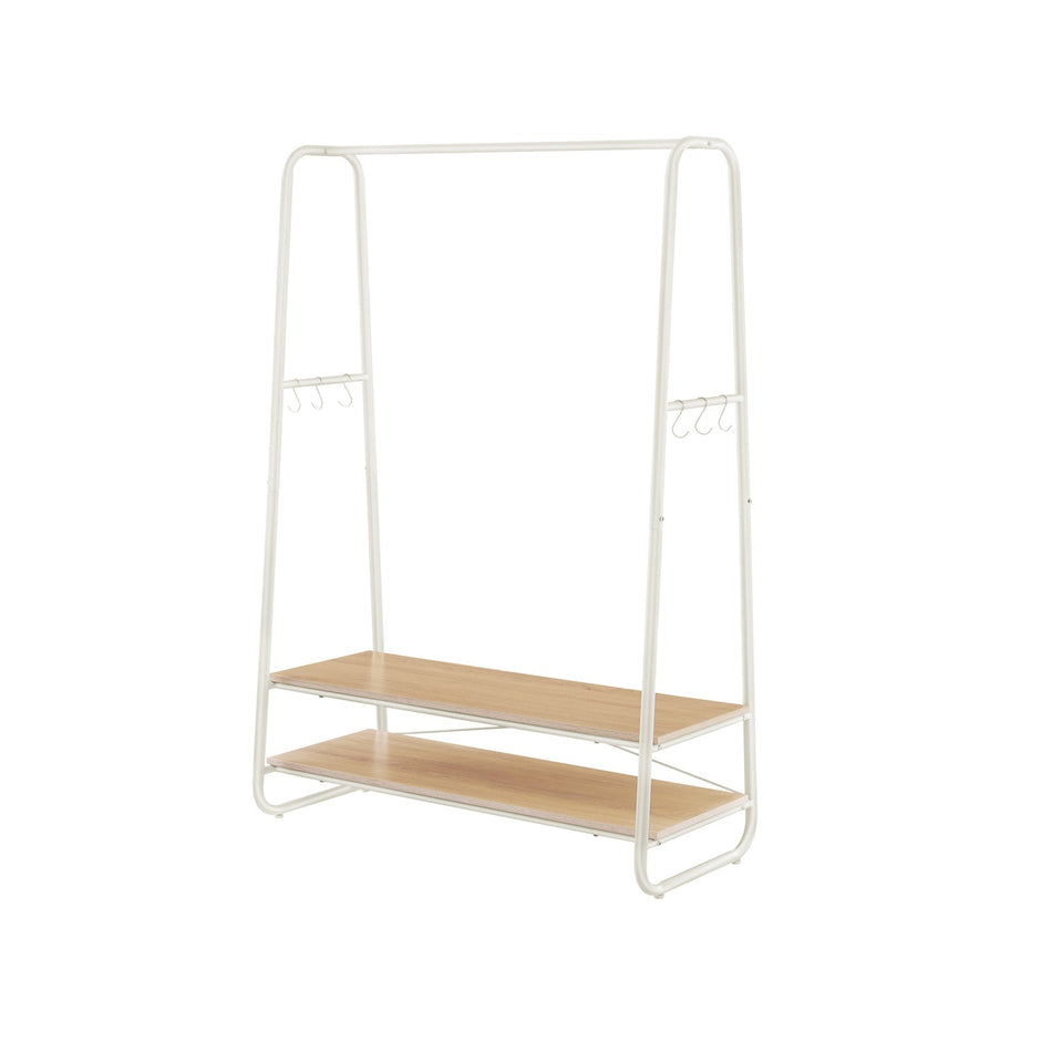 Bekleidungsregal - Kleiderregal - Garderobe - 2 Regale - Stahlrahmen - braun/schwarz