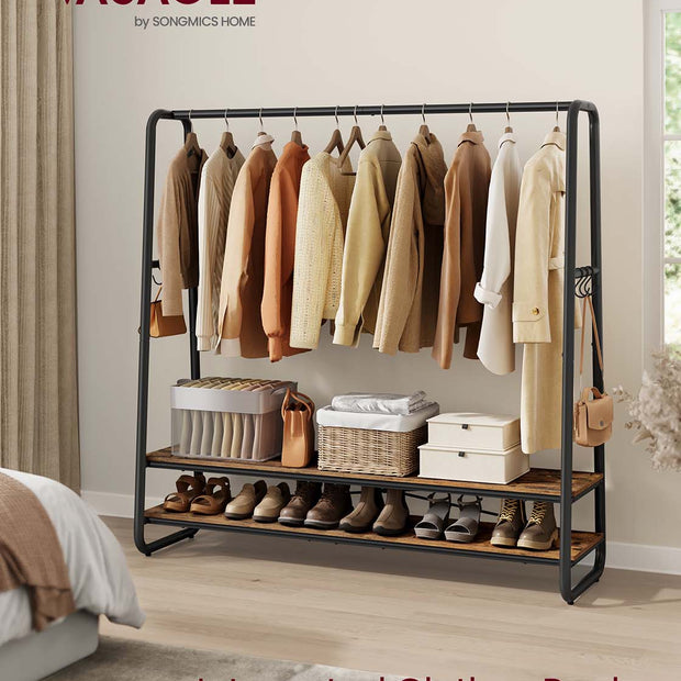 Kleidungsständer - 2 Regale - 6 Haken