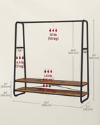 Kleidungsständer - 2 Regale - 6 Haken