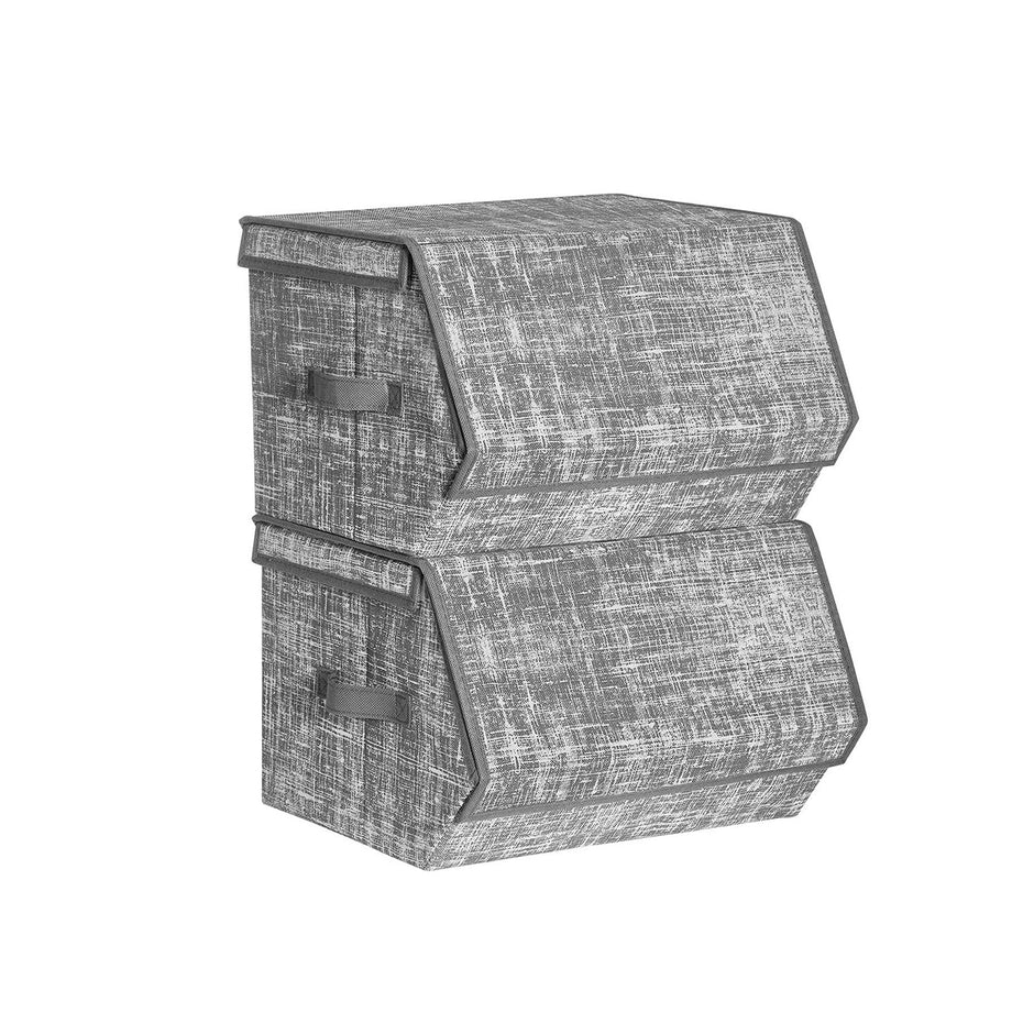 Aufbewahrungsboxen - Stoffboxen - Stapelbar - 2 - Grau