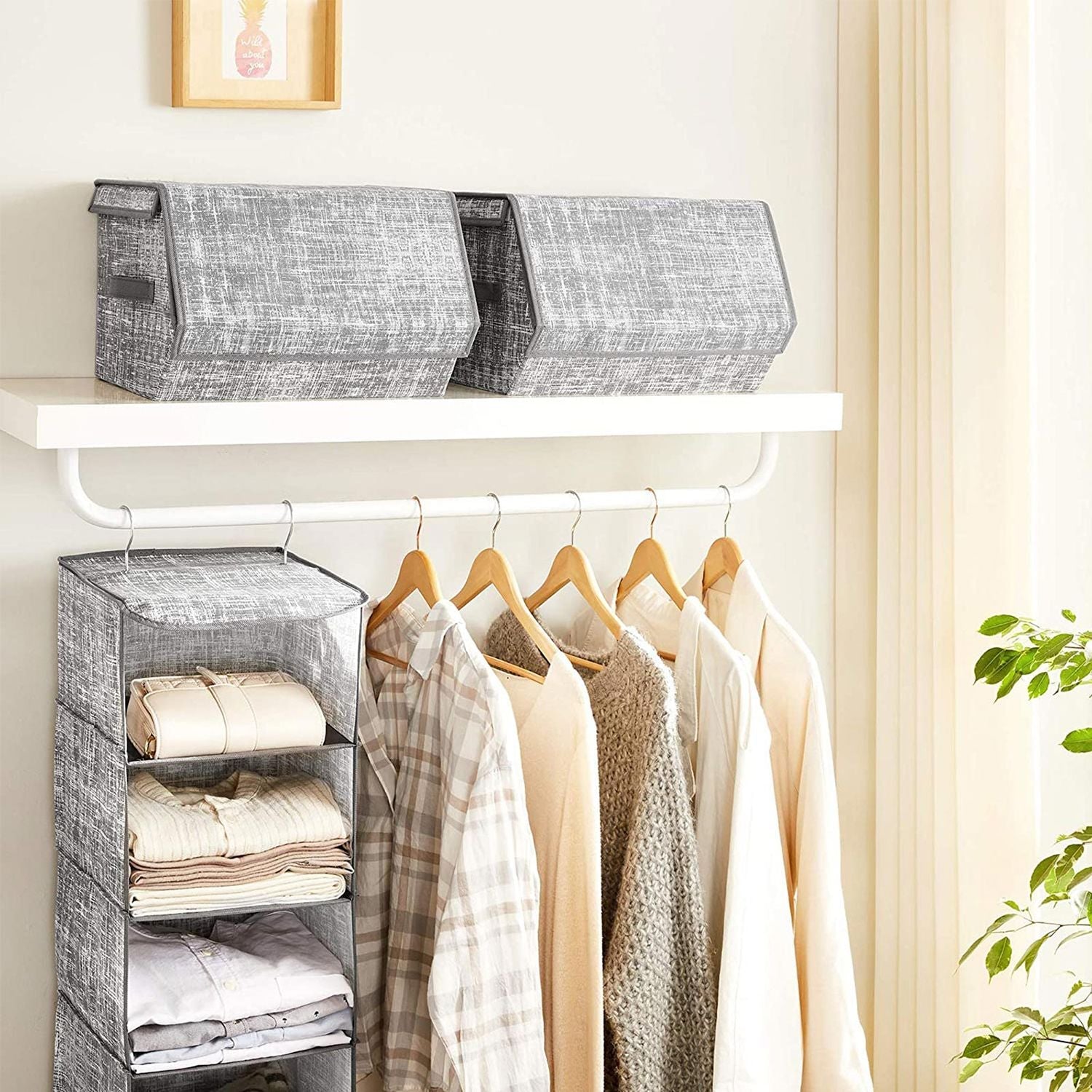 Aufbewahrungsboxen - Stoffboxen - Stapelbar - 2 - Grau