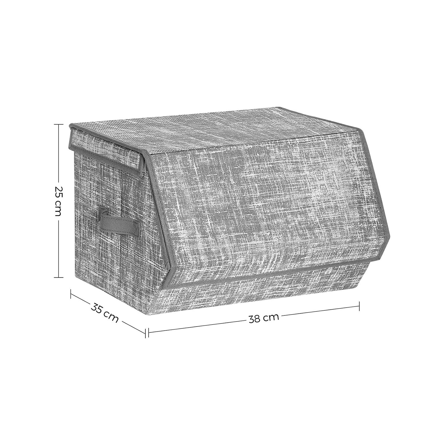 Aufbewahrungsboxen - Stoffboxen - Stapelbar - 2 - Grau