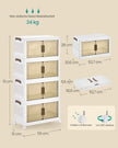 Opbergdozen - 31 x 55 x 111 cm - 4 lagen - stapelbaar - wit - 100 liter totaal - 6 kg per laag