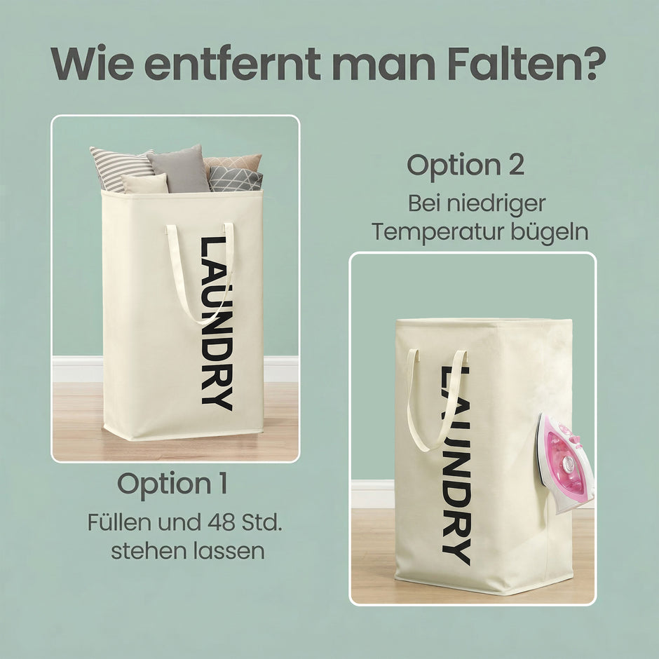 Opvouwbare Wasmand - 80 Liter - Met Handvatten - Oxford Stof - Wit