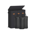 Wäschereikorb - 3 Fächer - Deckel - Waschbare Innentasche