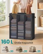 Wäschereikorb - 3 Fächer - Deckel - Waschbare Innentasche