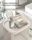 Wasmand - Met Deksel - 75 Liter - Smal - Cappuccinobeige
